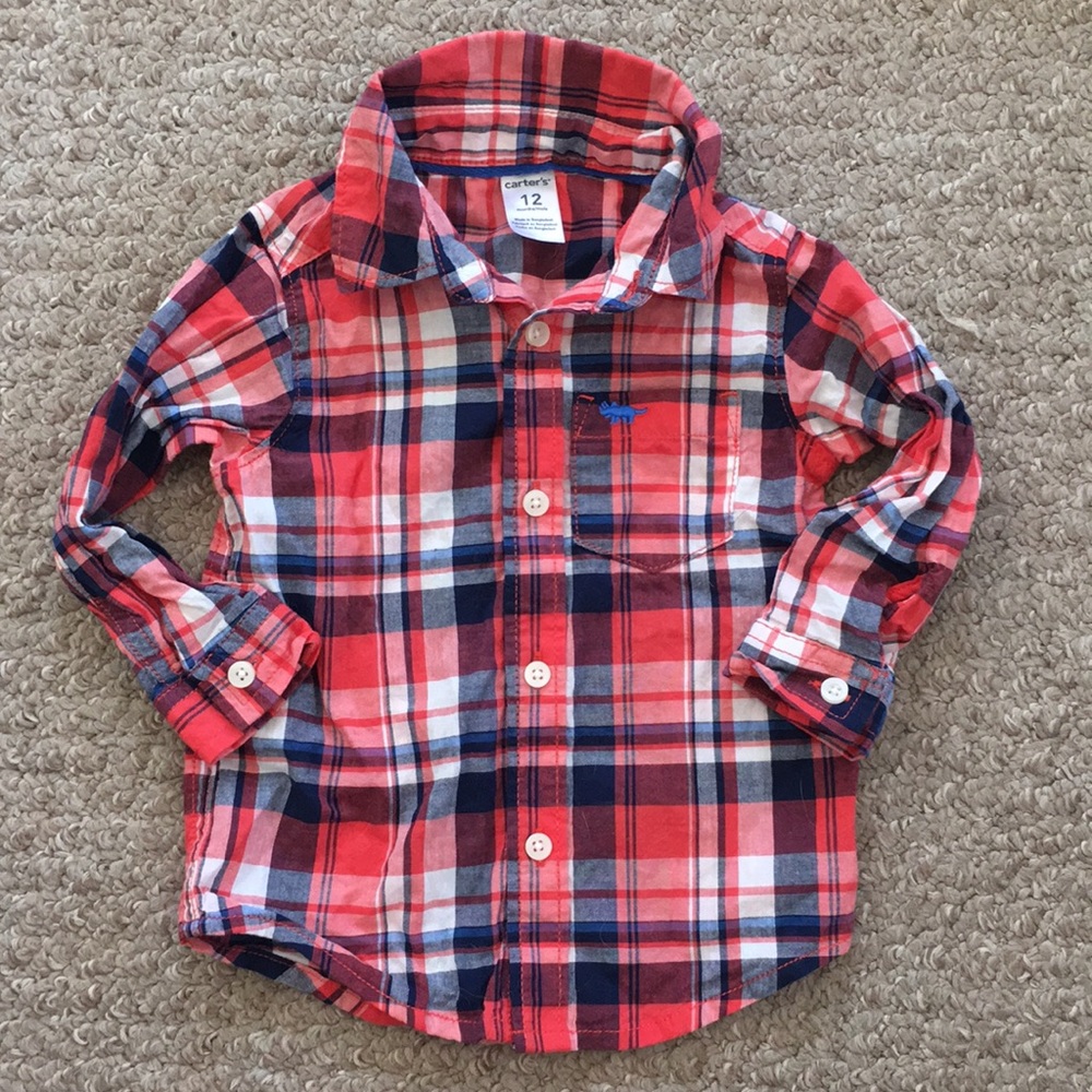 Carter’s boys long sleeve button up shirt size 12M